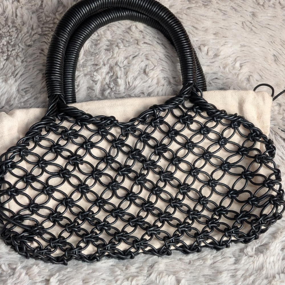 💖 Arket Leather and Canvas Knotted Macrame Handbag 💅🏻 - Picture 2 of 12
